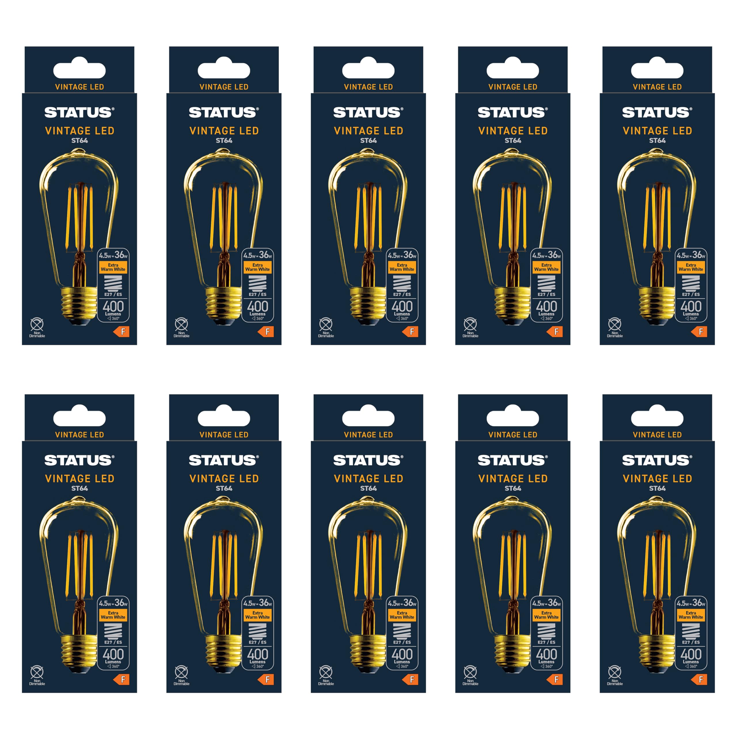 Status Crystalite Antique Led Golden Filament Es Bulb - White