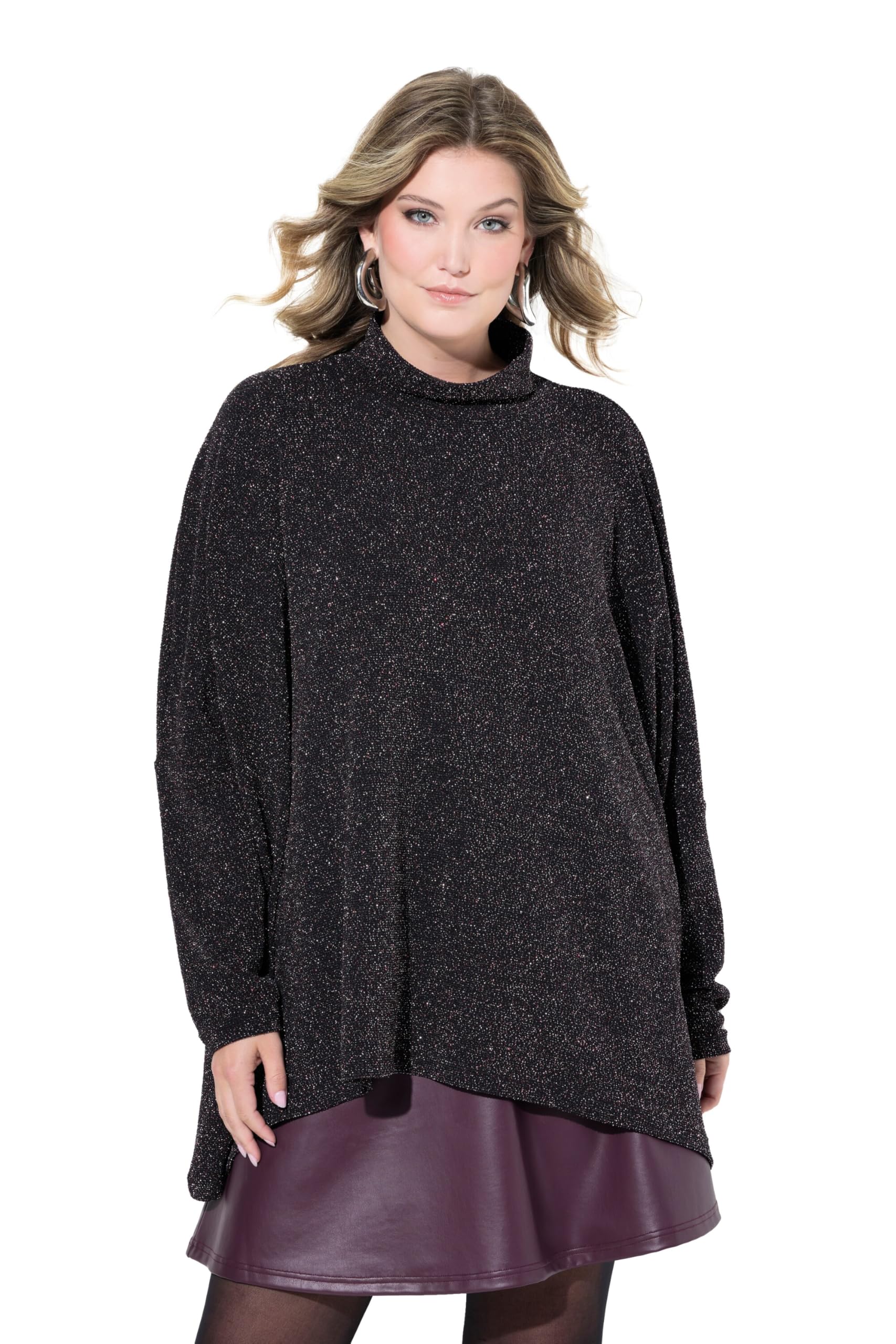 MIAMODA Damen große Größen Übergrößen Plus Size T-Shirt, Oversized, Glitzer-Jersey 837084