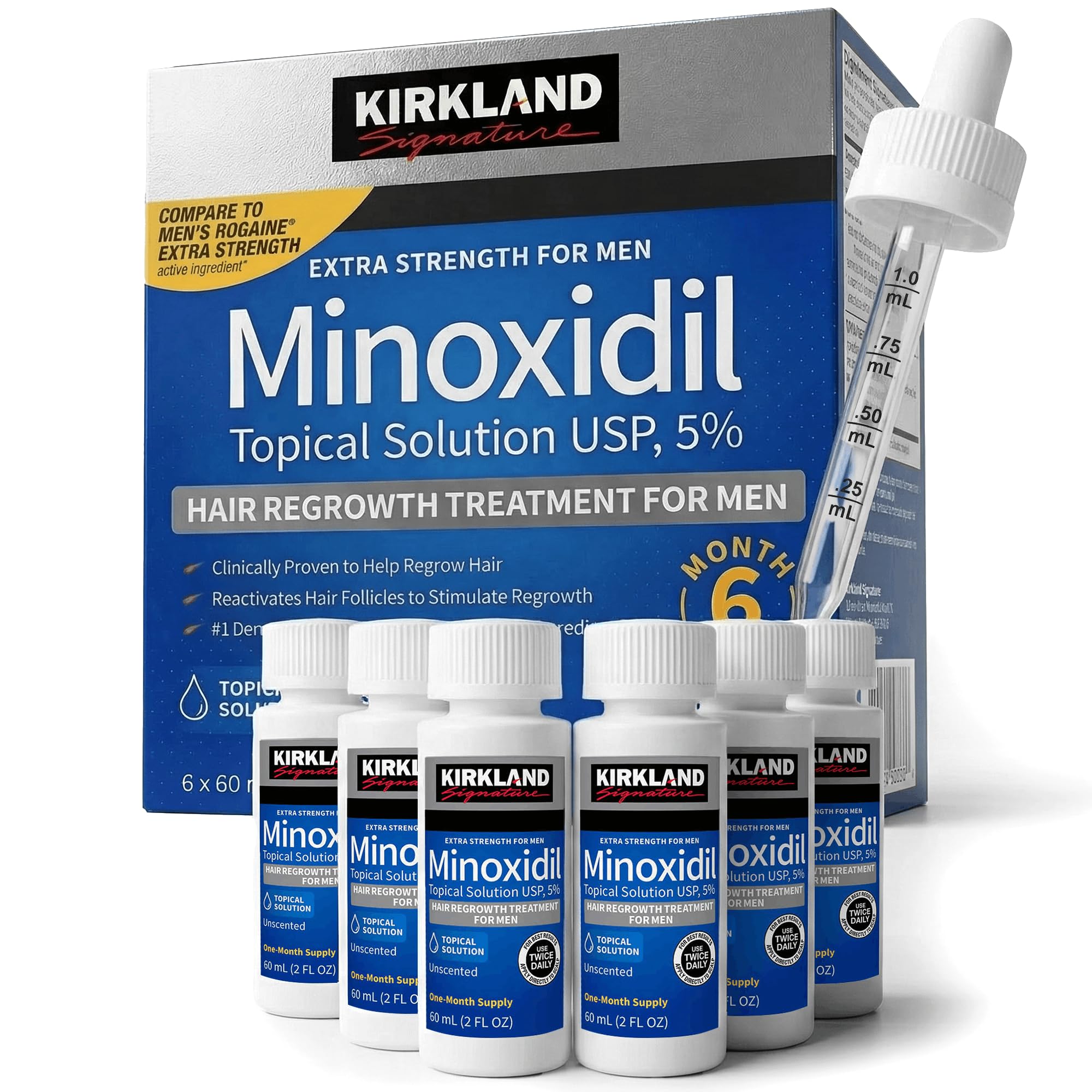 Minoxidil-5% Extra Strength Hair Regrowth for Men, 6 Month Supply