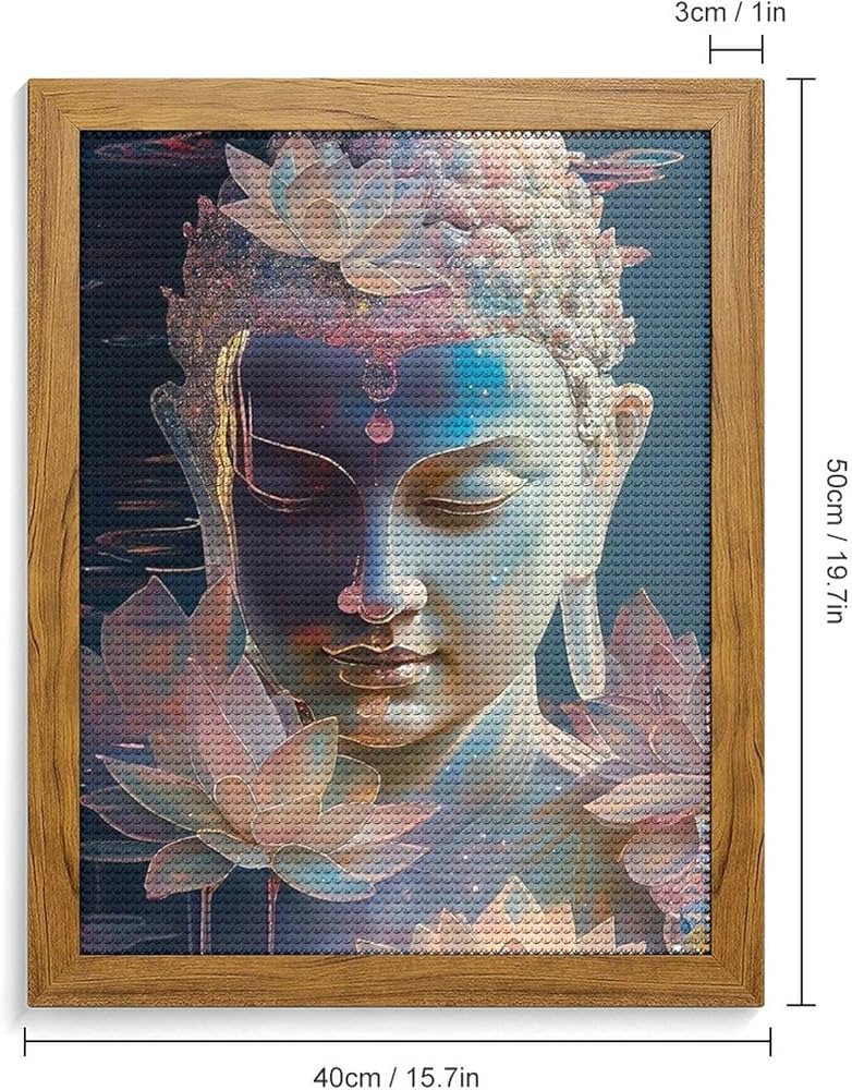 Amazon | ダイヤモンドアート 蓮水の中の仏像 ダイヤモンド刺繍 全面