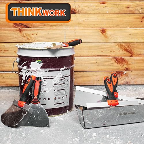 Miniatura 9 de THINKWORK Juego de cuchillos para paneles de yeso, 10 piezas de acero inoxidable, kit de herramientas manuales para paneles de yeso, incluye