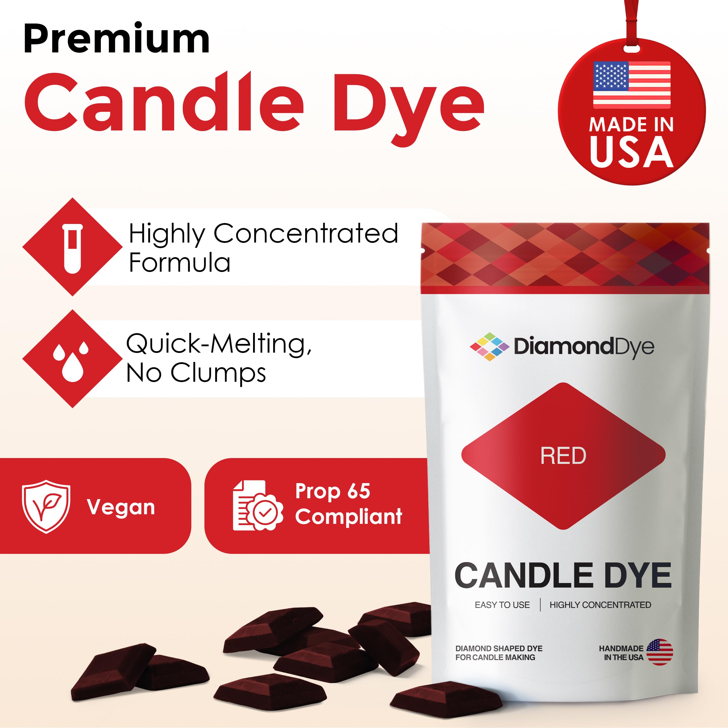 Red Candle Dye – wyprodukowano w USA – wysokiej jakości barwniki do świec – wysoce skoncentrowane – materiały do produkcji świec sojowych lub parafinowych – idealne do każdego zestawu do produkcji