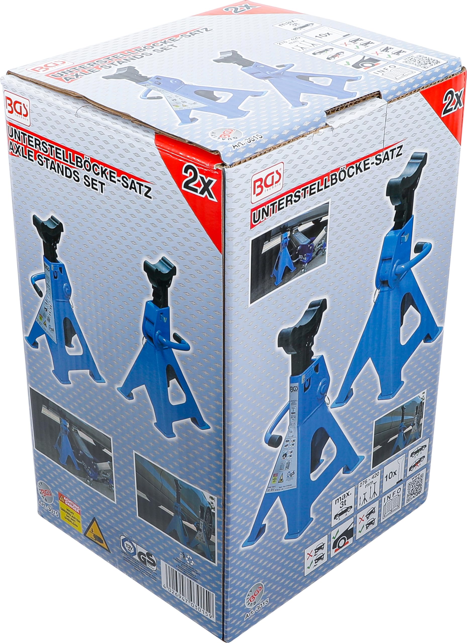 BGS 3015 | Cavalletti | carico 3000 kg / coppia | corsa 276 - 420 mm | 1 coppia