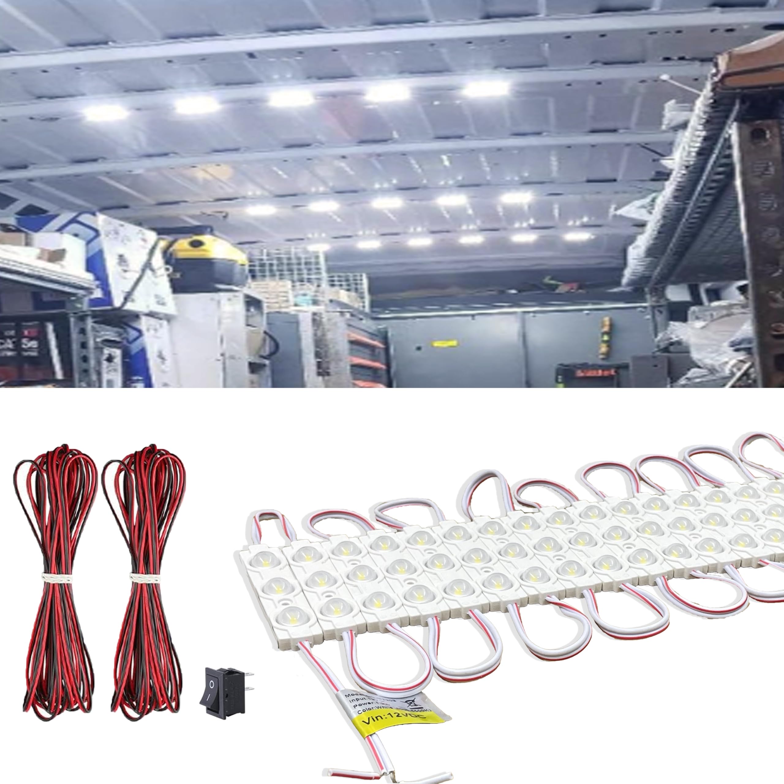12V 120 LEDs 40 Modules, Van Interior Light Kits, 12V LED Light Strip LED Module Lights Ceiling Lamp for Car Van Truck Auto Vehicle