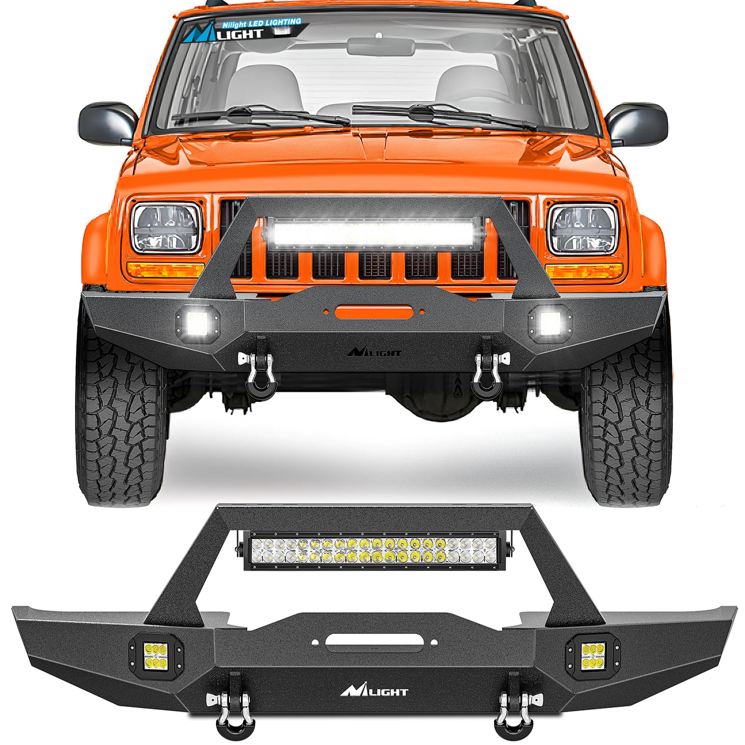 Amazon.com: Nilight Front Bumper Compatible for 1984-1989 1990