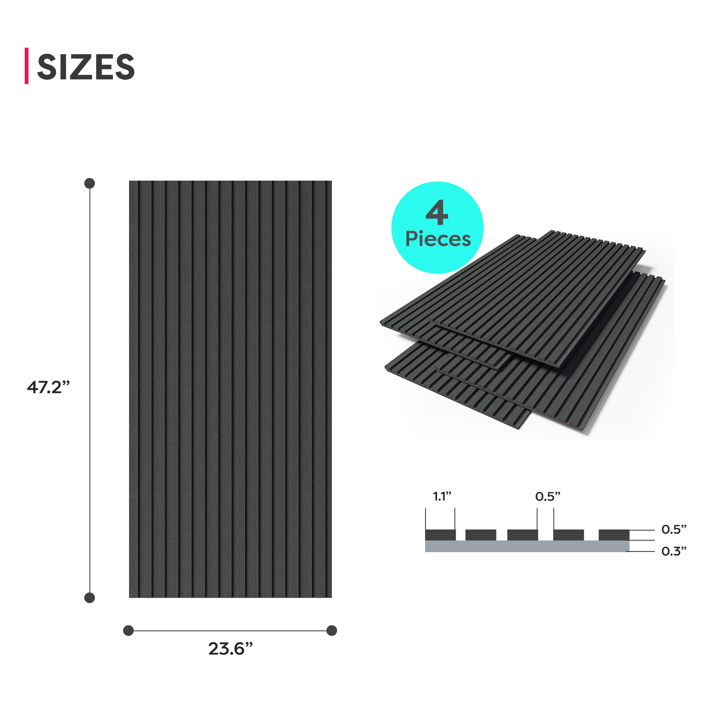 4 Wood Panels for Wall - Handcrafted Acoustic Wood Slat with Foam for Interior Wall Decor, Soundproof, 3D, Seamless Joint, for Bedroom Sound Absorption, 47.2x23.6” Each | Natural Oak-4PCS - VENEYA DESIGN