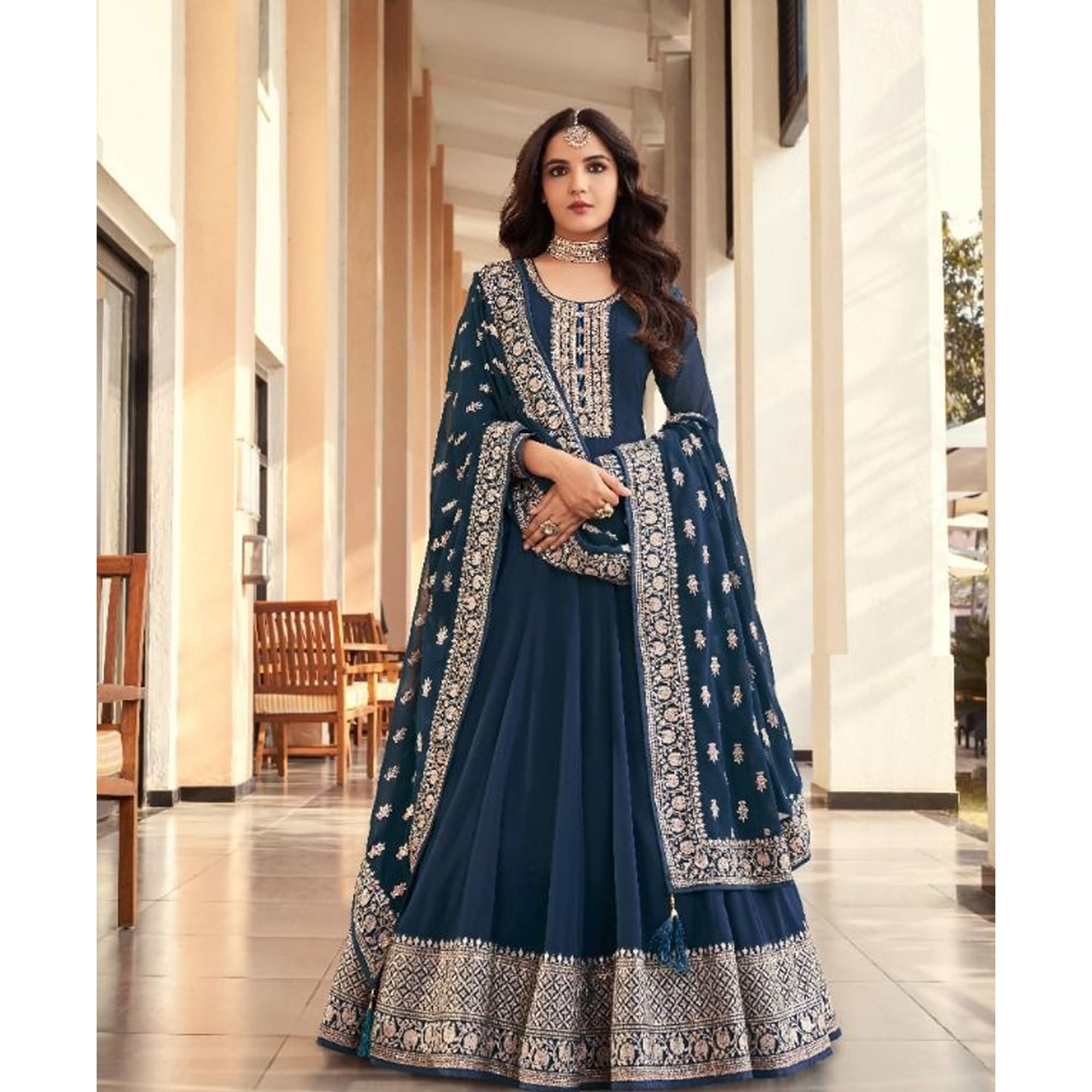 Przebranie weselne piękne designerskie garnitury w stylu Anarkali Lengha indyjskie szwy Shalwar Kameez, Wybór 5, rozmiar uniwersalny