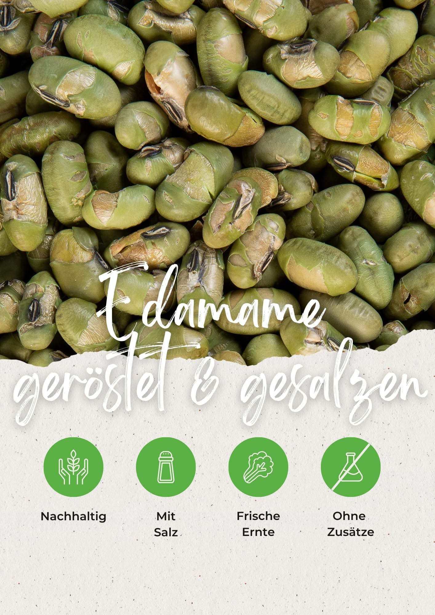 Vitalesia Edamame Bohnen 1kg | geröstet & gesalzen | Proteinreicher Snack | Premium Edamame |Frischebeutel wiederverschließbar | vegan
