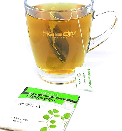 Miniatura 10 de HELADIV Té Moringa 100% orgánico Moringa Super Food Tea - Potenciador de energía e inmunidad, alivio del estrés - 20 bolsas de té de moringa
