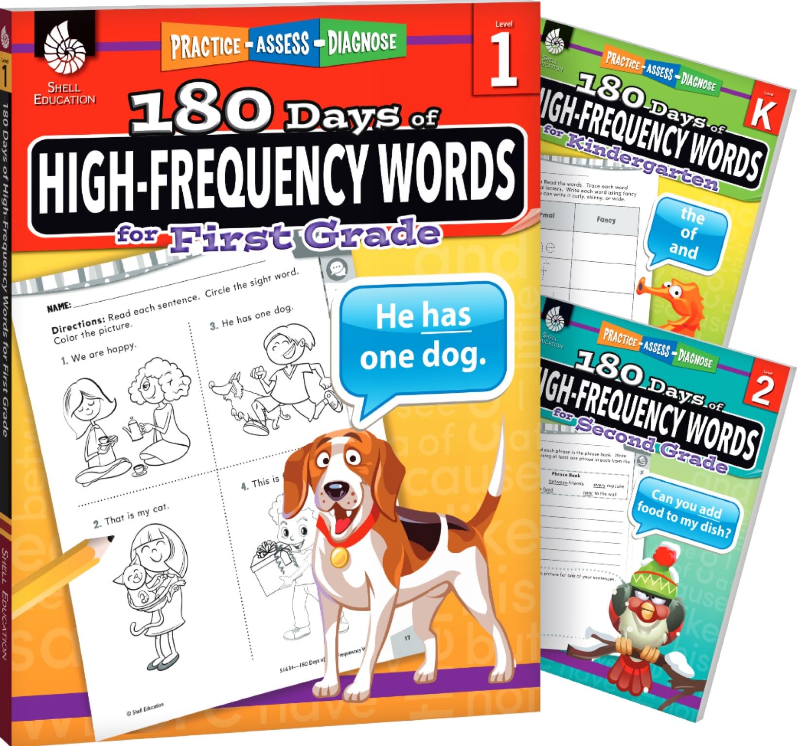 180 Days(tm): High-Frequency Words for Grades K-2 (Set of 3), Includes One Workbook Per Grade Level for Daily Sight Word Practice for Kindergarten ... Created by Teachers (180 Days of Practice)