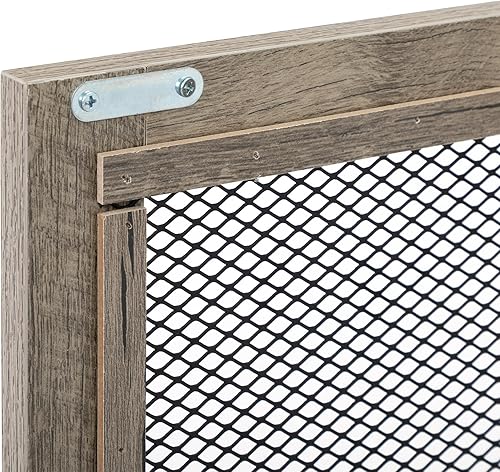 Miniatura 9 de Farmhouse Nightstand with Power Outlets USB Ports Side Table with Cabinet Storage Shelf End Table for Bedrooms Living Rooms Retro Gray