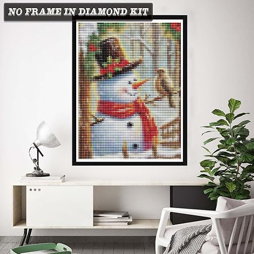 Miniatura 1 de Wergund - Kits de arte de diamantes de imitación, muñeco de nieve de Navidad, kits de pintura de diamantes para adultos y niños, bordado de Navidad