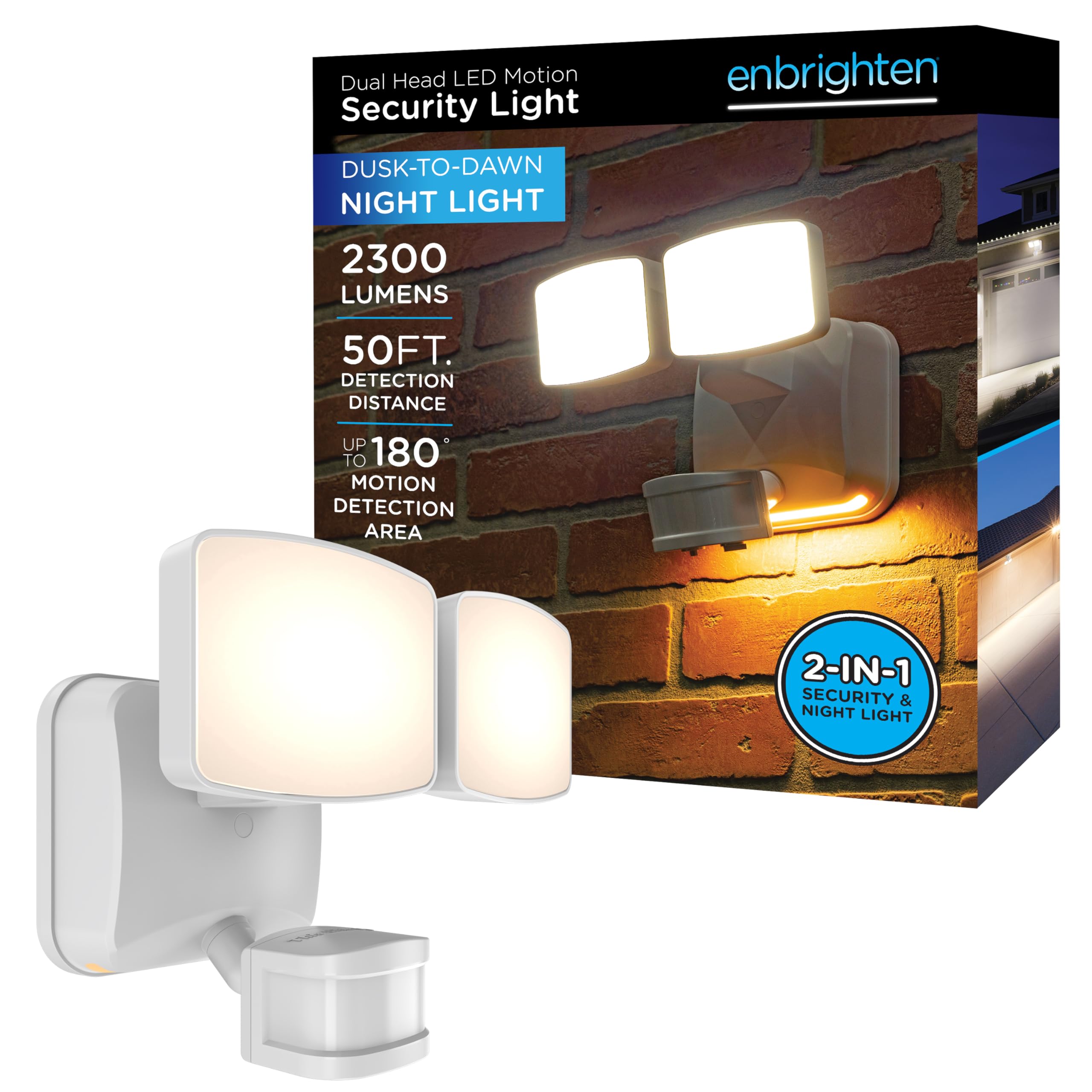 Enbrighten LED Security Lights, Motion Sensor Outdoor Light, LED