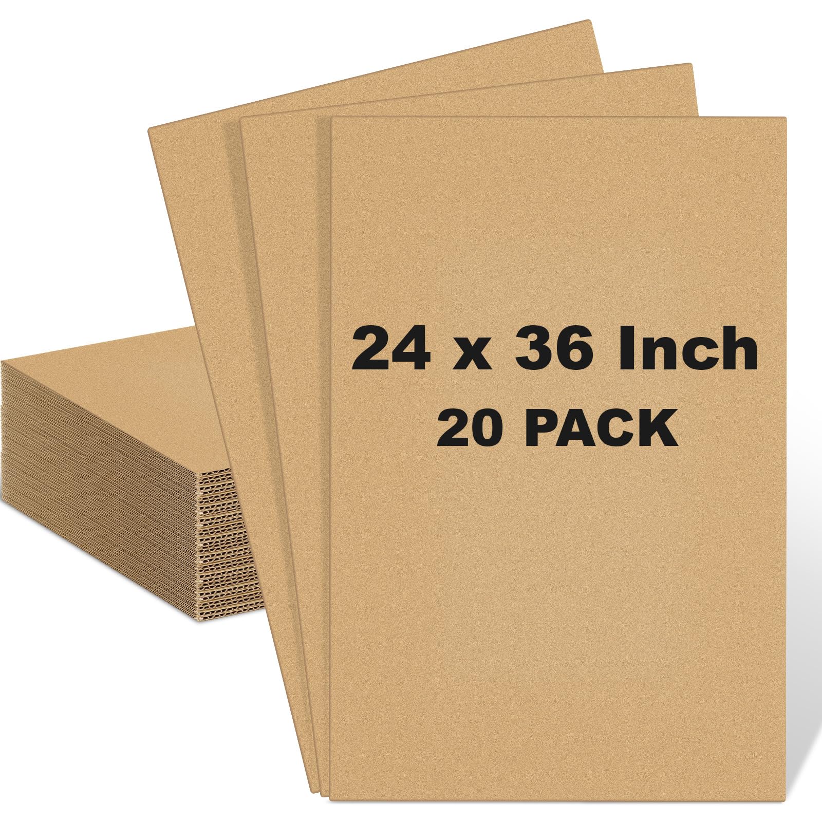 Henoyso 20 Pack 24 X 36 Inch Brown Cardboard Sheets