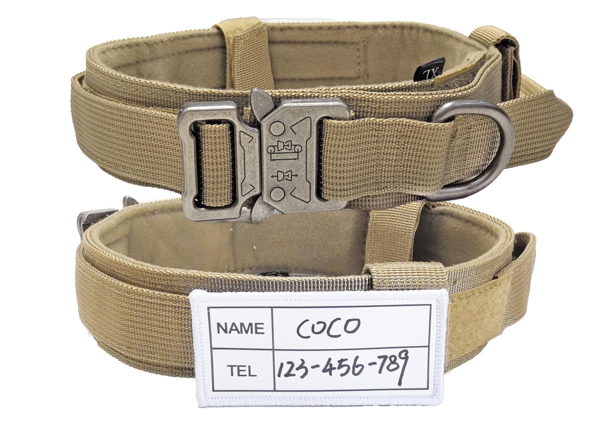 Collier militaire chien grande taille nylon haut de gamme personnalisé L