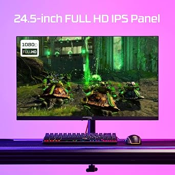 HyperX Armada 25 Gaming Monitor 24.5-inch Diagonal, FHD (1920x1080), 240Hz Refresh Rate, IPS Panel, 1ms Response Time, NVIDIA G-SYNC Compatible, Desk Mount Included - HDMI and Display Port