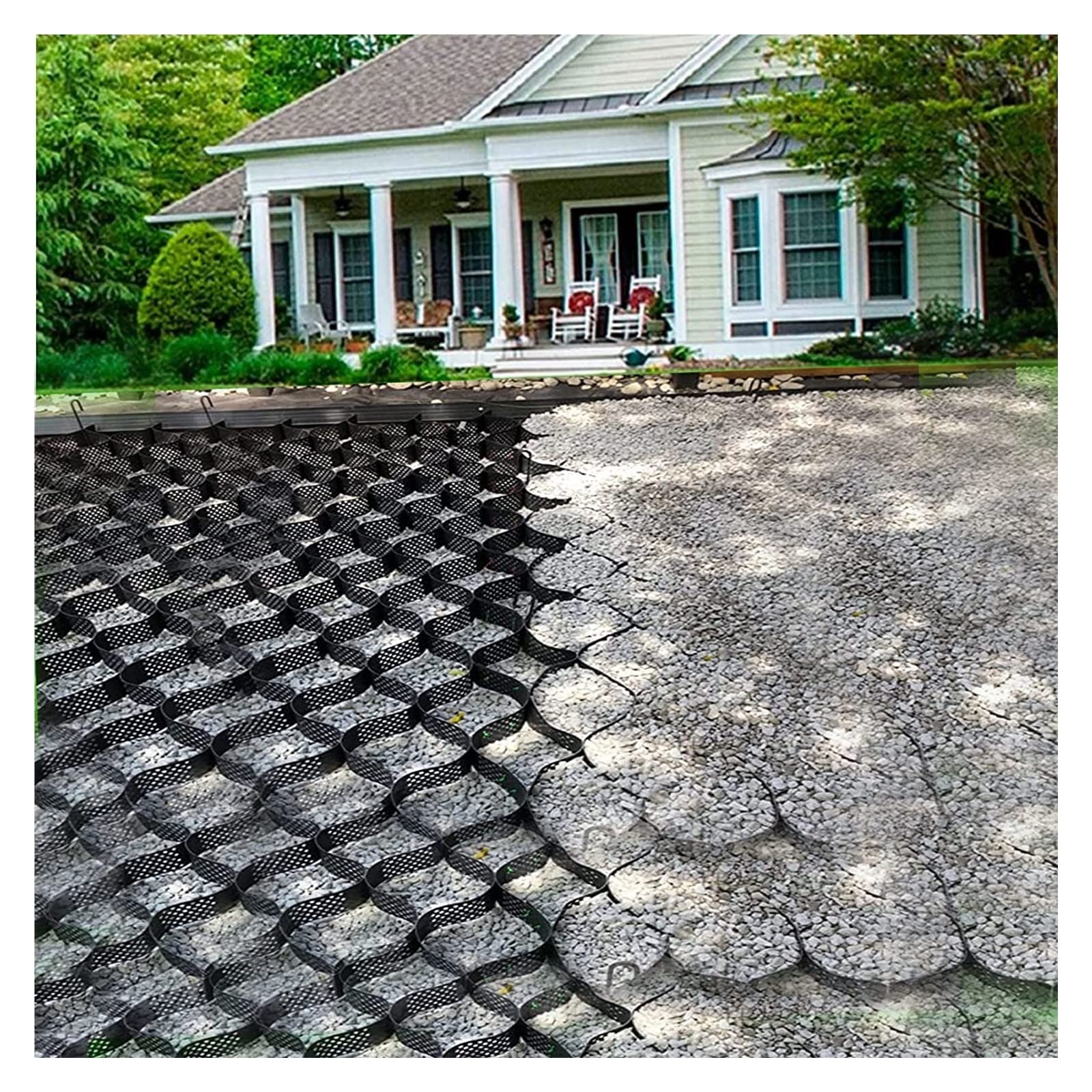 Griglia stabilizzatrice per ghiaia per percorsi ad alta resistenza, vialetti e paesaggistica - Controllo del terreno alto 5 cm per fango, cemento e granito - Disponibile in lunghezze da 2 m a 10 m