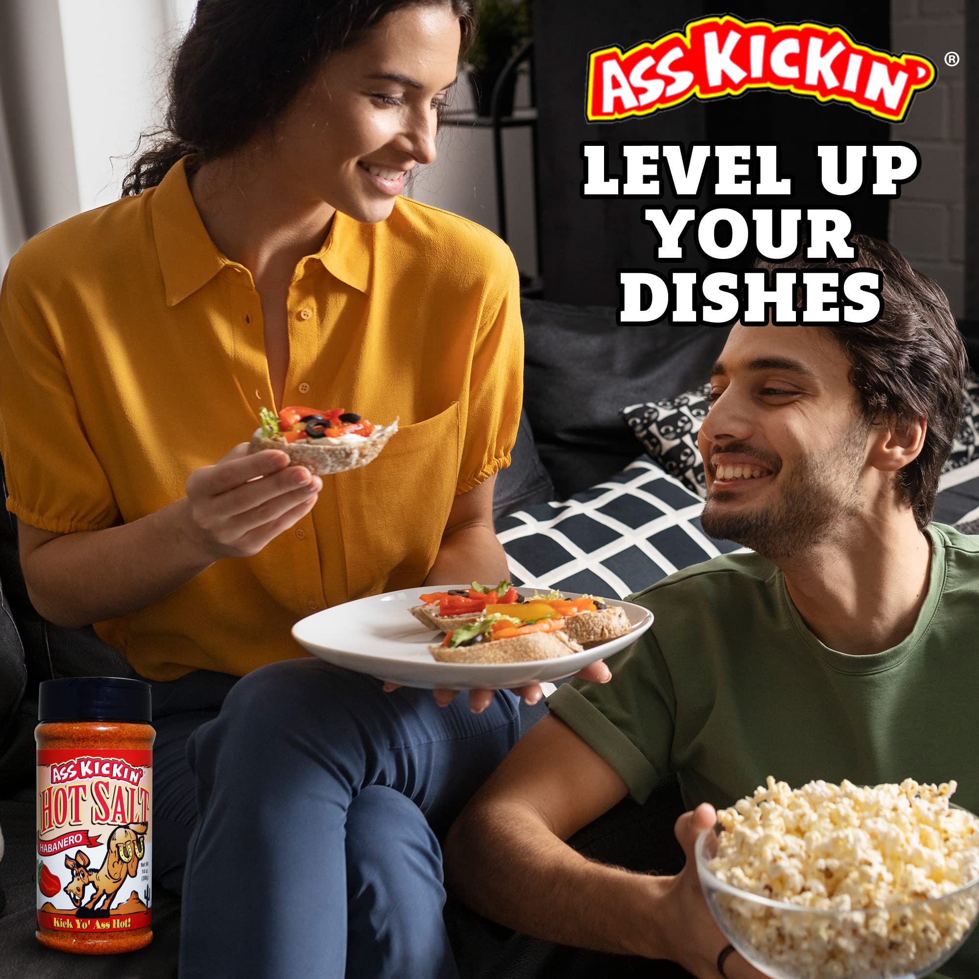 Kickin' Épicez votre vie avec notre sel piquant à l'habanero premium - Infusion de saveurs ardentes pour chaque plat - Bouteille à saupoudrer de 14 oz