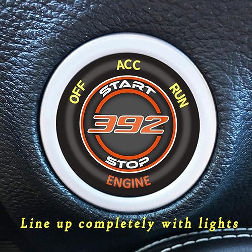 Miniatura 10 de ToolEpic Accesorios para Dodge Challenger Charger Durango 2015-2022  Cubierta del motor de arranque y parada Superposición de botón rojo rubí