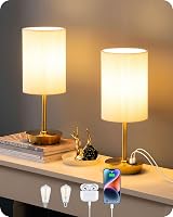 EDISHINE LED éjjelilámpa érintésvezérelt 2 darab asztali lámpa USB töltővel arany 8