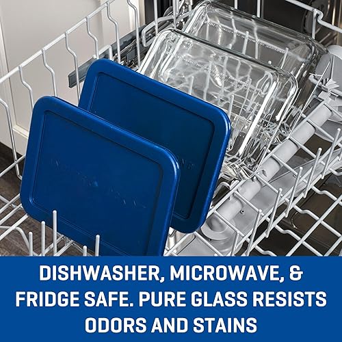 Miniatura 5 de Anchor Hocking Contenedores de almacenamiento de vidrio para 11 tazas con tapas, juego de 2 recipientes de vidrio para almacenamiento de alimentos