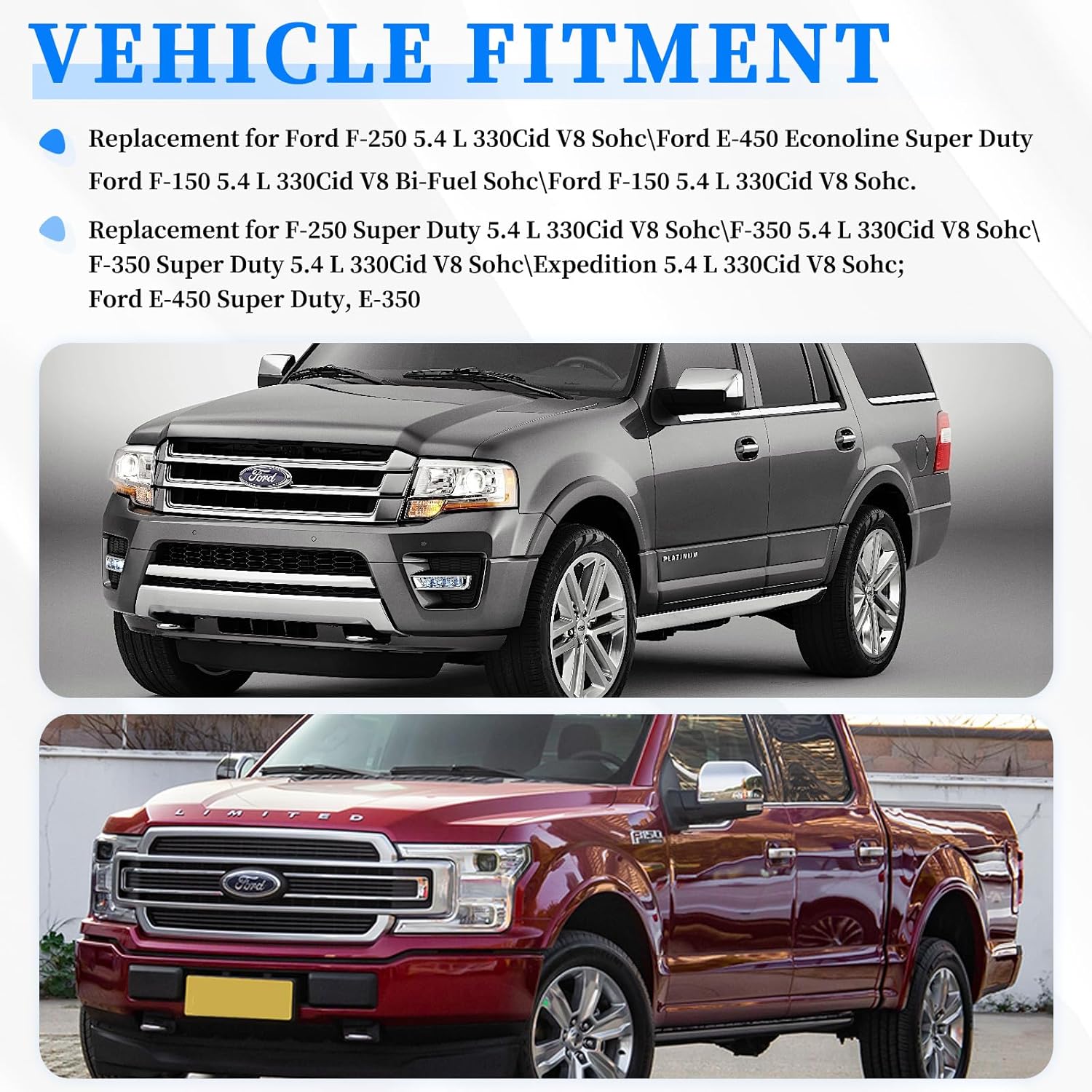 Engine Head Gasket Set with Cylinder Head Bolt Replacement for Ford Excursion Expedition F-150 F-250 F-350 Super Duty E-150 Econoline 2000-2005 5.4L V8 SOHC HS9790PT-15 ES72798