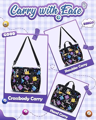 Miniatura 9 de Bolsa de bingo para Daubers Dabbers Dobbers Dotters Bolsas de bingo grandes con bolas de bingo Imprimir Casino Bingo Bolsa de juego para Bingo Set