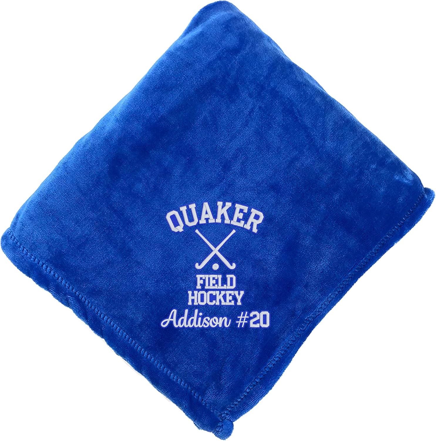 The Crafty Engineer Personalized Field Hockey Embroidered Senior Blanket (Royal)