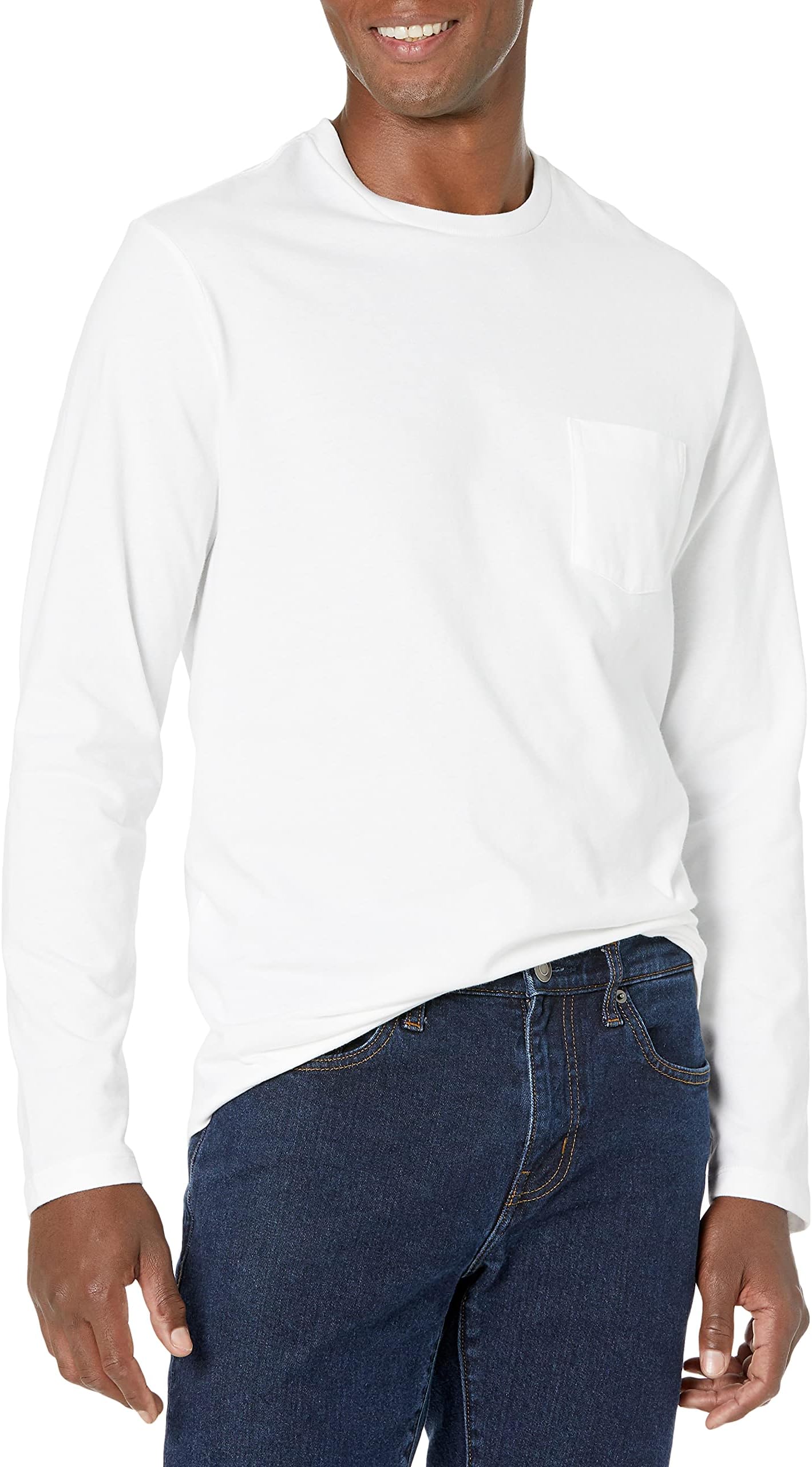 Amazon Essentials Men's Regular-Fit Crewneck Long-Sleeve T-Shirt, Casual Cotton Jersey