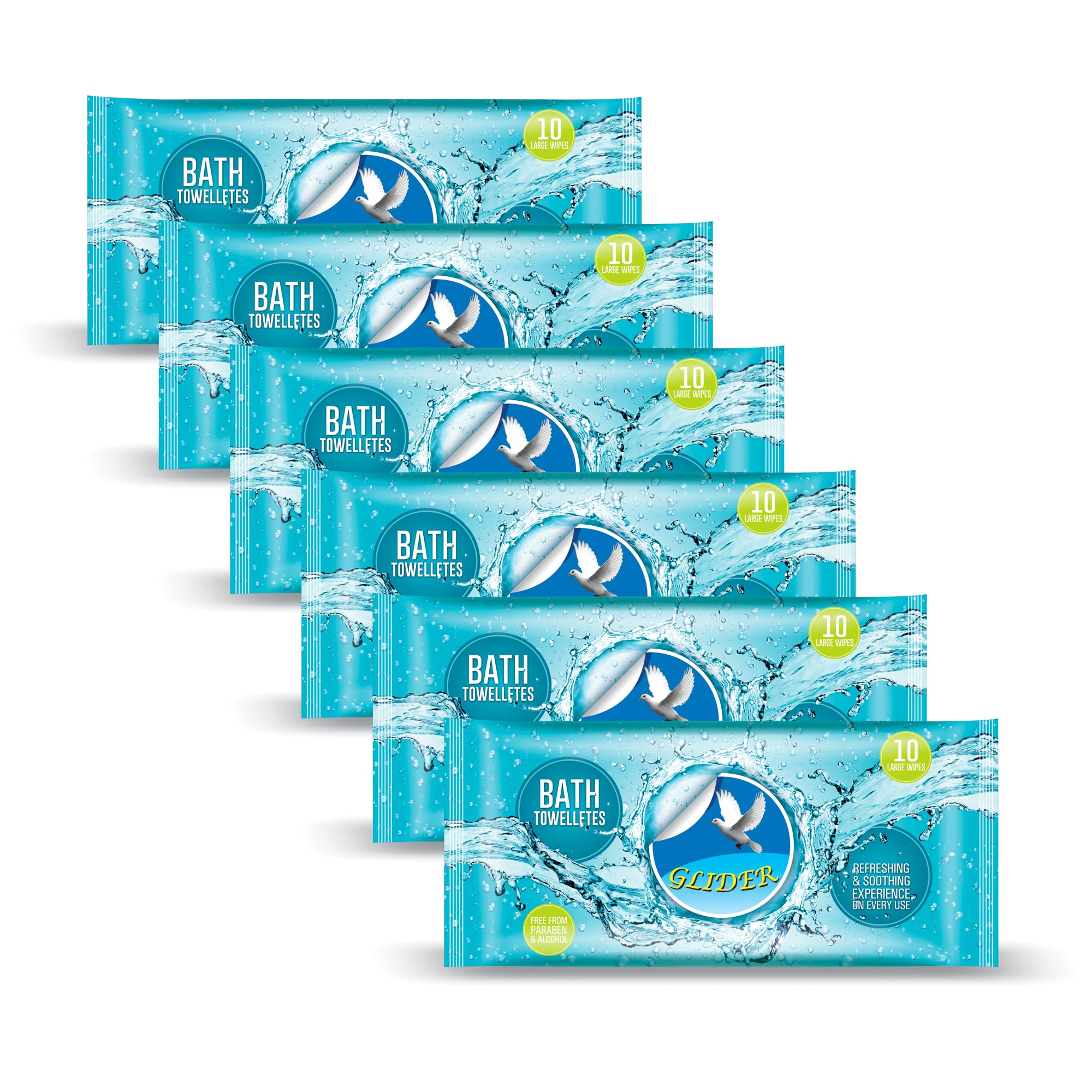 Bed Bath Wipes | Adult Wet Wipes | 6 Packs | 60 Wipes | Antibacterial, Aloe Vera & Vitamin-Infused Cleansing Bath Towels