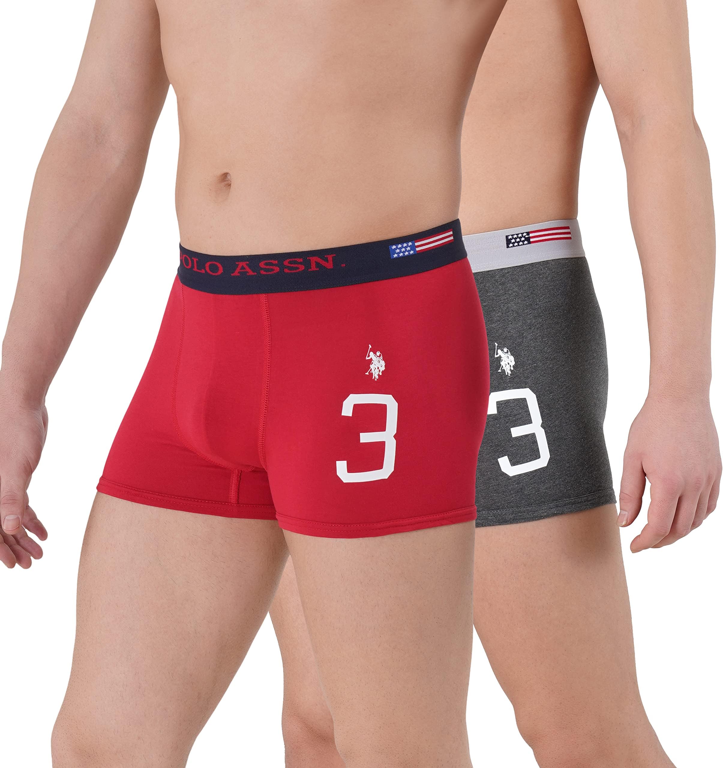 U.S. POLO ASSN.Mens Numeric Print Cotton Stretch I015 Trunks (Pack of 1)
