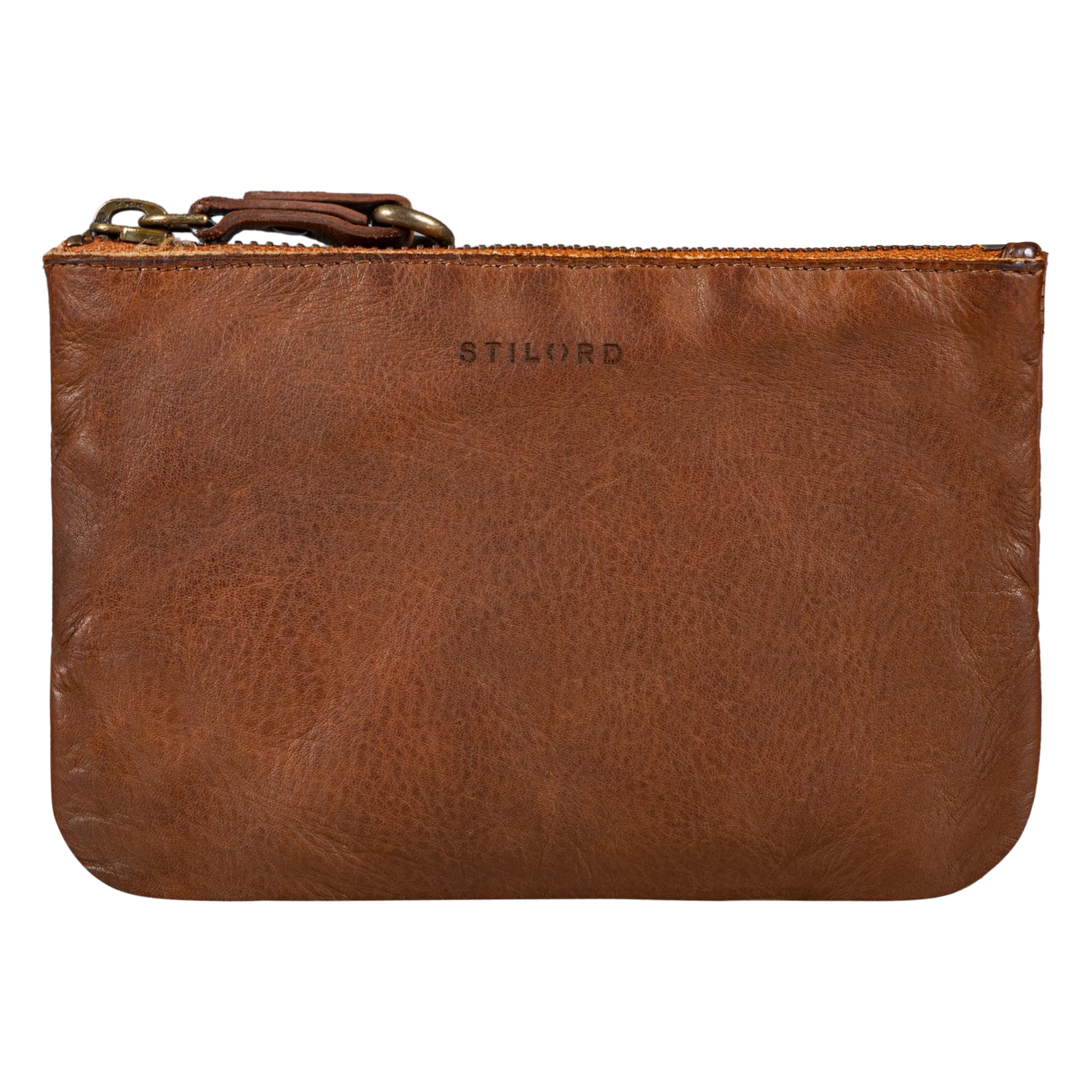 STILORD "Samy" Etui na karty skórzane Vintage Portfele Meskie Skórzany futerał Portfel Etui na Klucze Małe Skórzane Etui z Prawdziwej Skóry Kolor:toskana washed - cognac