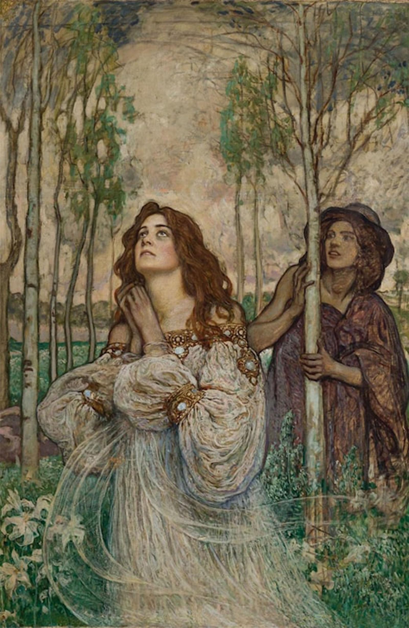 ARTXLXXBN Famous Painting Art Wall Decor Abstract Art Picture Women in a Forest Animal Pictures for Home Decor 60x90cm