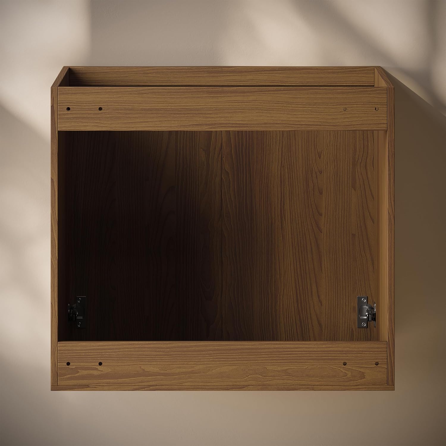 Swiss Madison Cascade 24" Wall-Mounted Bathroom Vanity Cabinet Without Top in Brown Oak