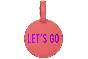 Fossil Round Vegan Leather Luggage Tag