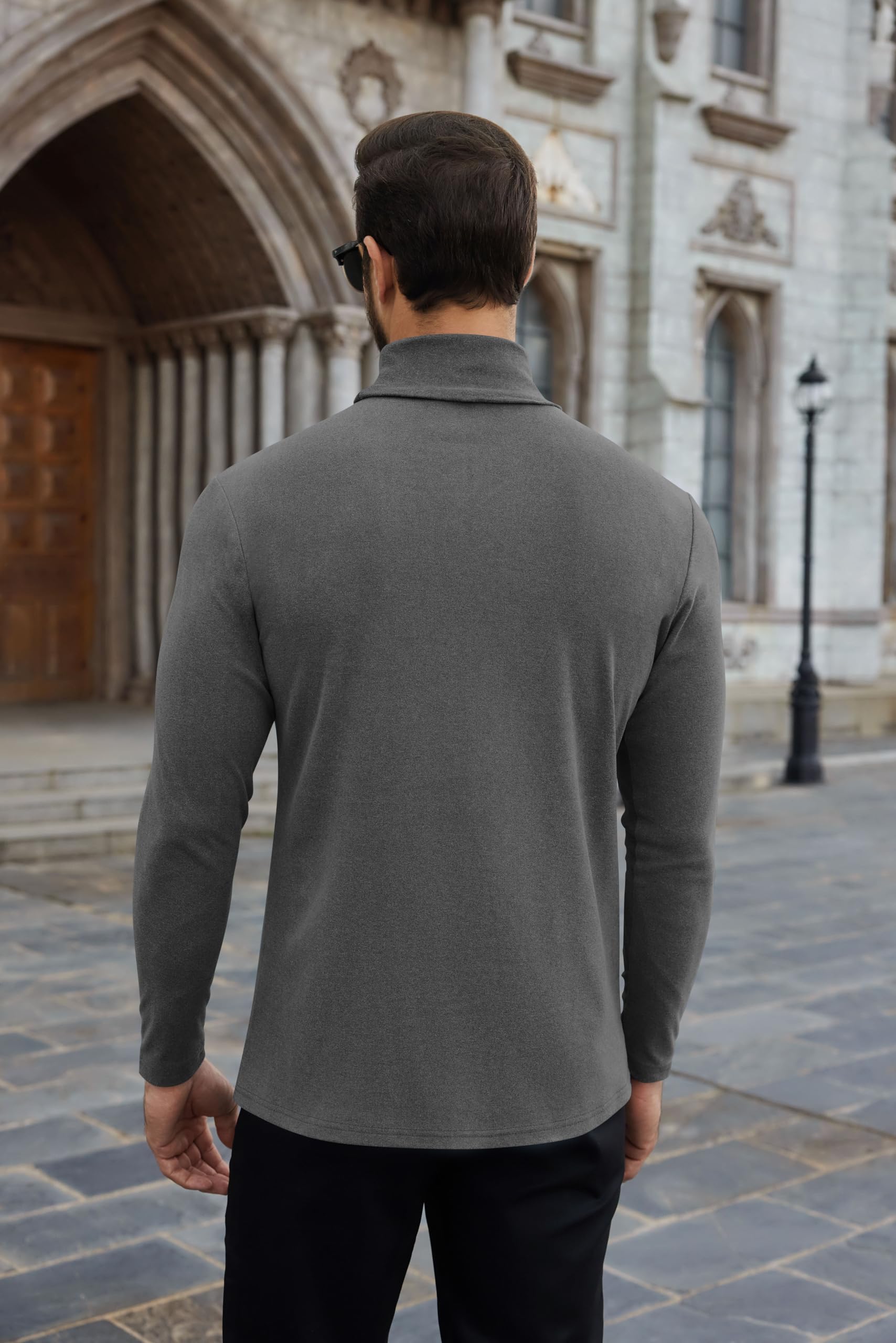 COOFANDY Maglietta a collo alto da uomo, confezione da 1 o 3 pezzi | Maglia termica elasticizzata, leggera e a collo alto