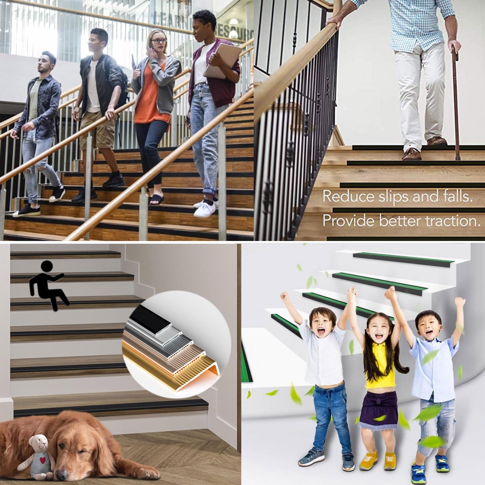 Profilo Alluminio Per Bordi Scale - 90cm Antiscivolo, Paraspigoli Per Interni Ed Esterni - Foto 5