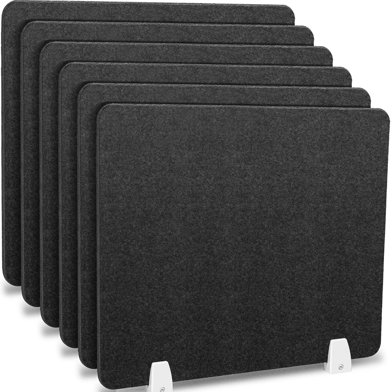 Set mit 6 Akustik-Tischabtrennungen 50x61cm Schalldichte Sichtschutzwände Lärmschutz für Büro & Schule Schwarz Unabhängige Tischabtrennungen