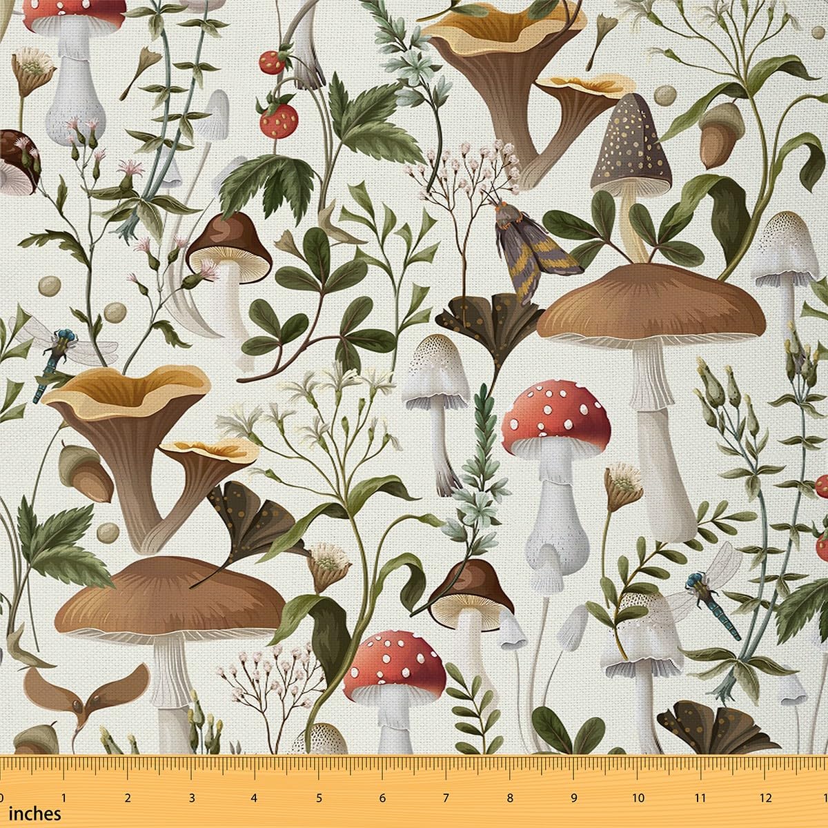 Castle Fairy Wild Mushroom Fabric