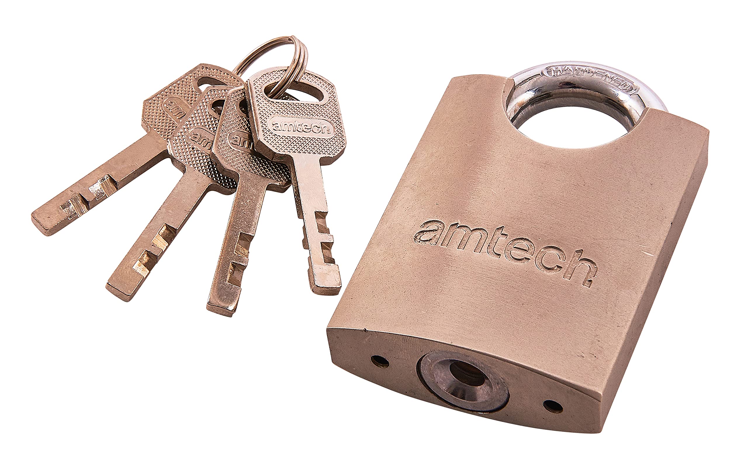Amtech T1620 50mm Steel Padlock with Keys, 8mm Hardened Steel Shackle, Precision Locking Mechanism Security Padlock