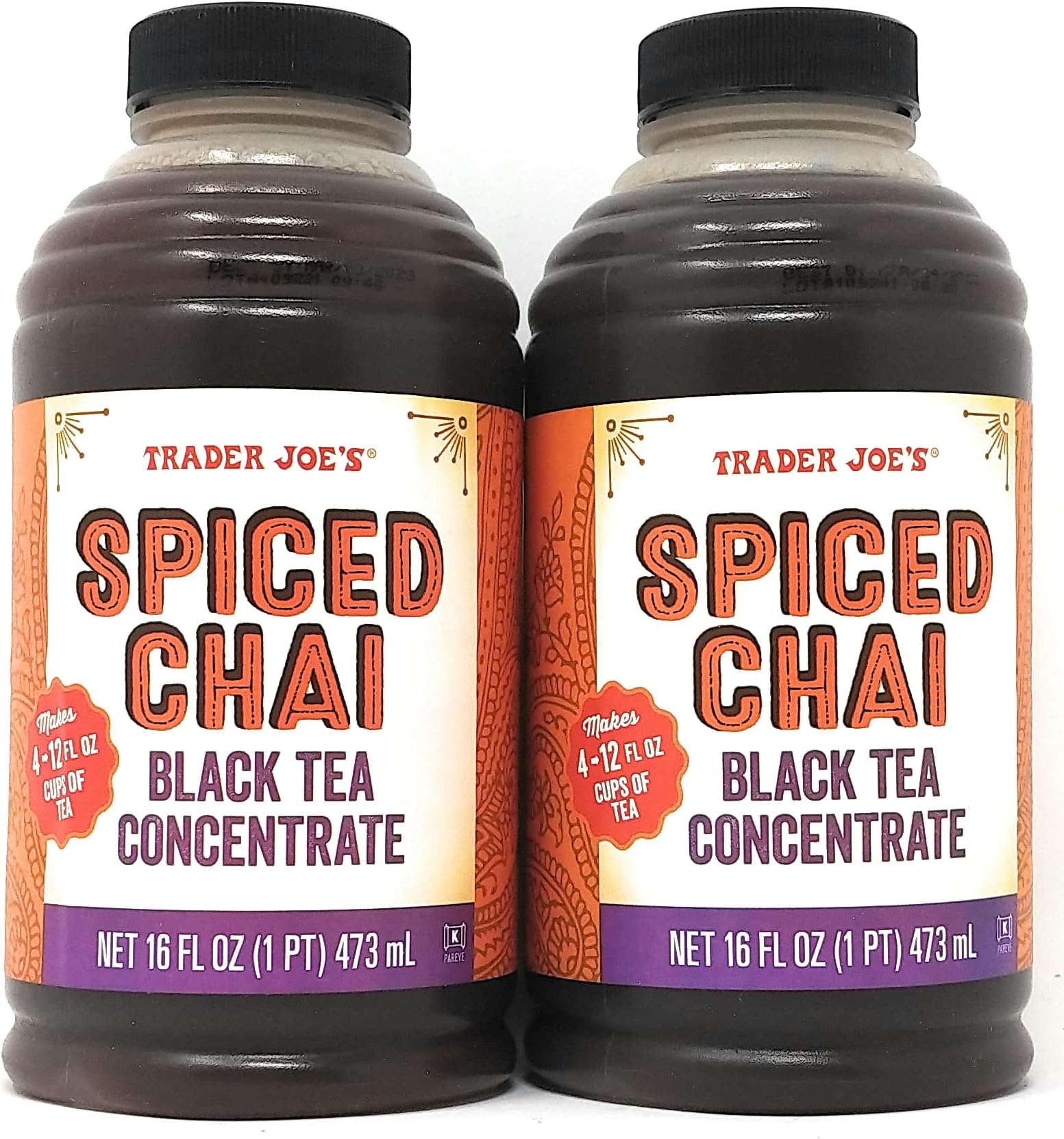 Trader Joe's Spiced Chai Black Tea Concentrate 16 FL oz - 2 Pack, Concentrated