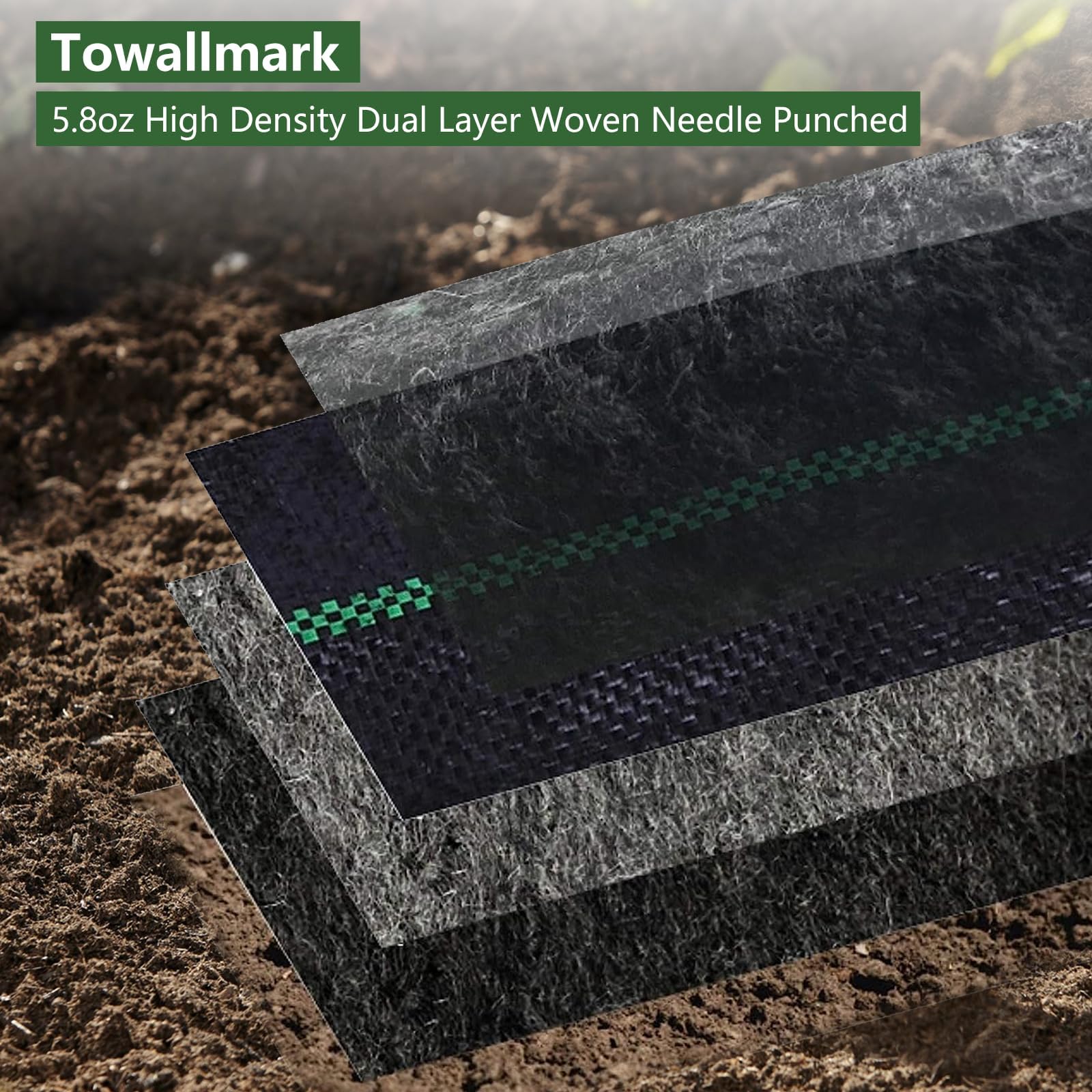 Toile de protection contre les mauvaises herbes tissée robuste de 141,7 g - Tissu paysager de qualité professionnelle - Couverture perméable pour jardins, allées et allées