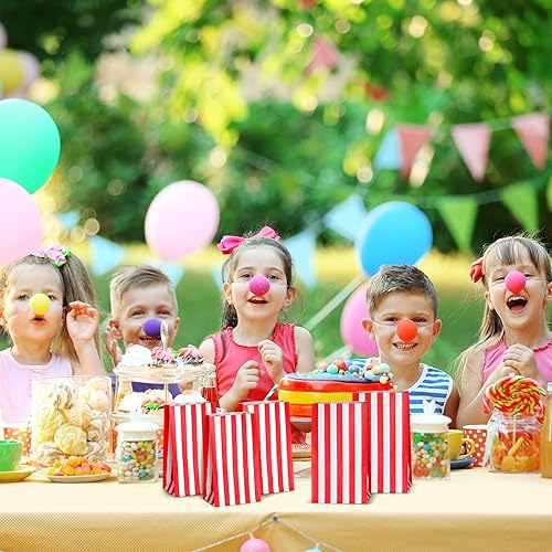 Miniatura 6 de Dianelhall 28 bolsas a rayas rojas y blancas, regalos de fiesta de circo, carnaval, regalos de fiesta, dulces, golosinas, bolsas de papel kraft para