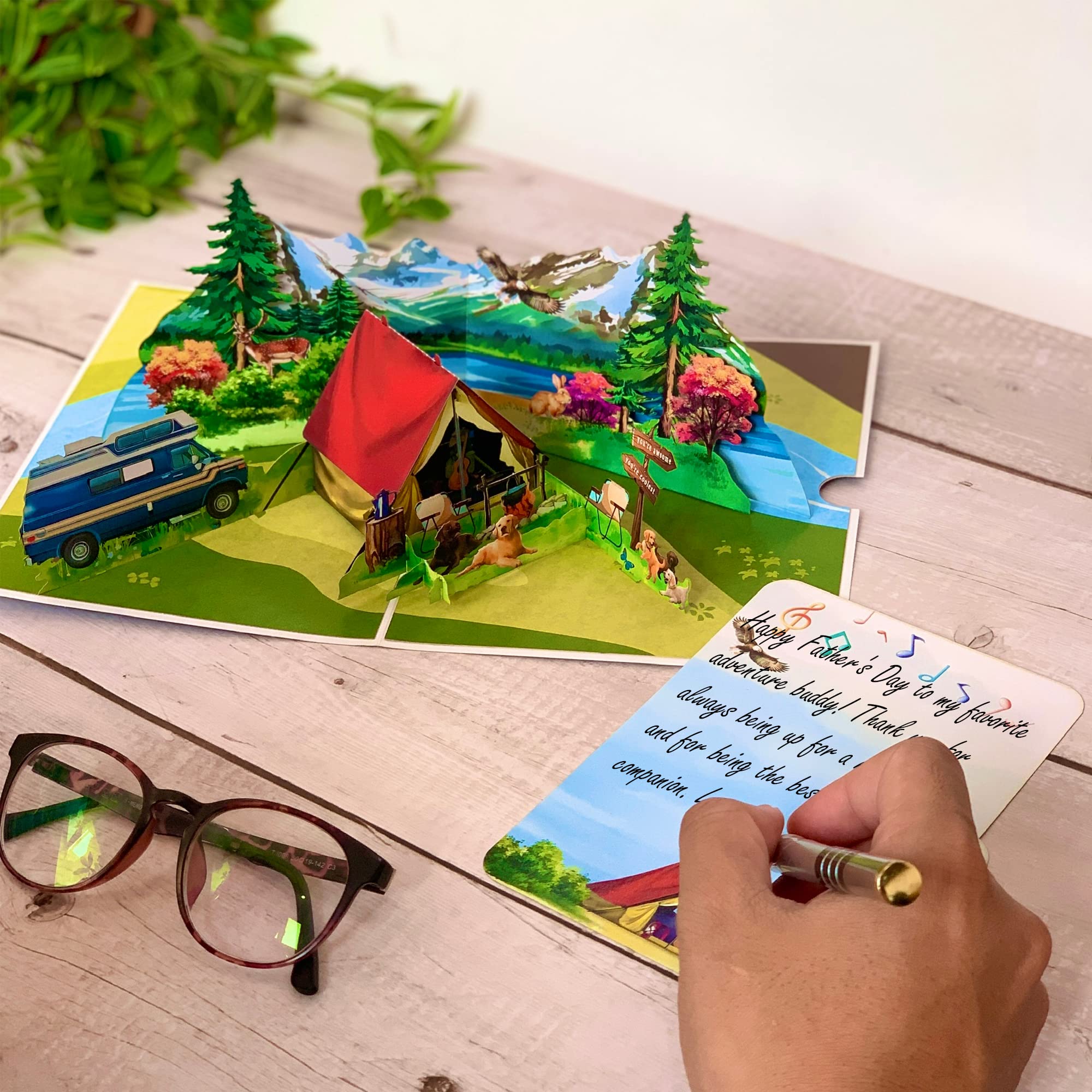 SOUL POP UP Camping 3D Fathers Day Pop Up Card - Tent Nature Happy Fathers Day Card for Dad, Husband