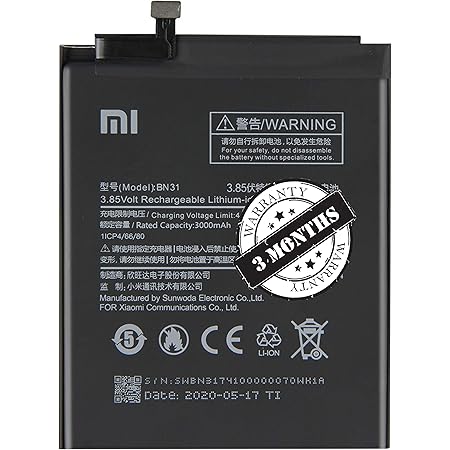 Rjr Bn31 3000mah 3080mah Battery For Xiaomi Mi A1 Mi A1 Mi 5x Amazon In Electronics