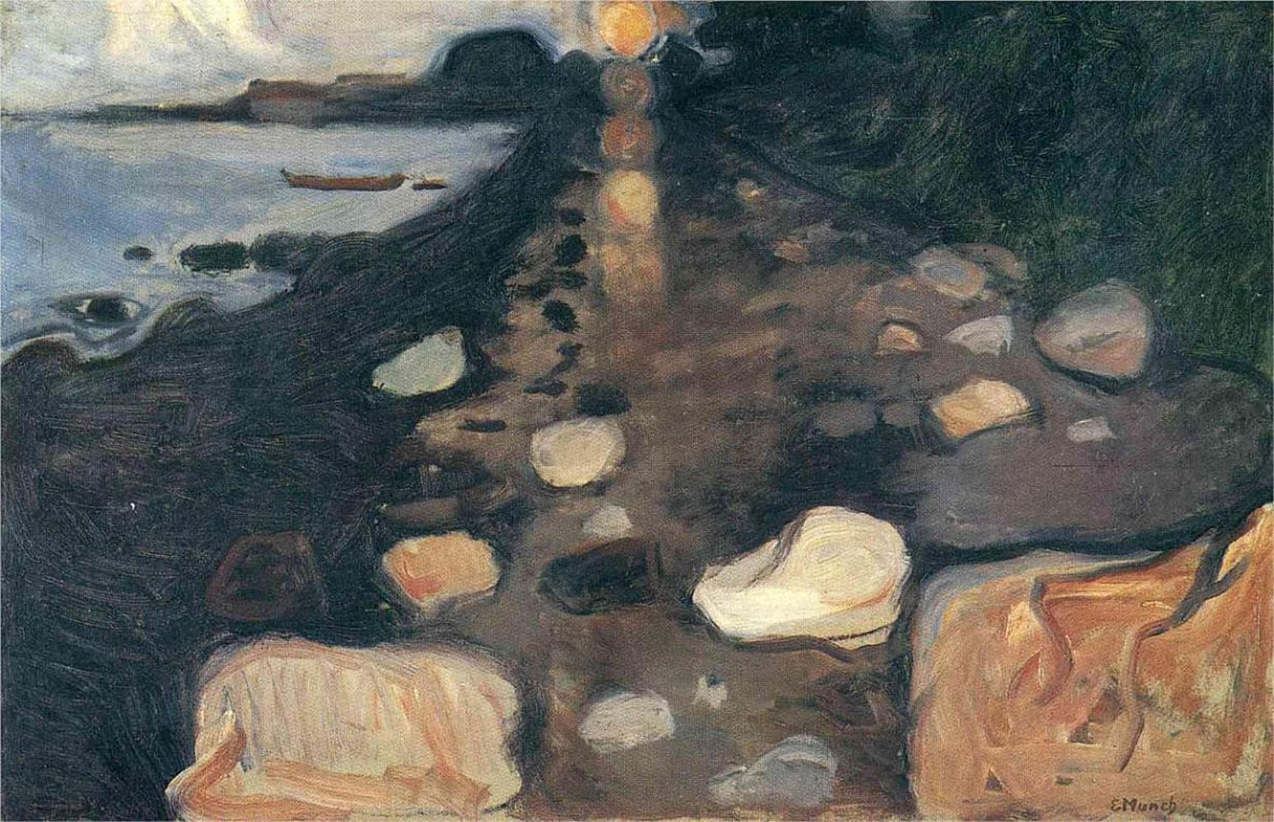 ARTXLXXBN Famous Print Painting Colorful Art Print Moonlight on the Beach by Edvard Munch Canvas Art Decorations for Home Decor 60x90cm