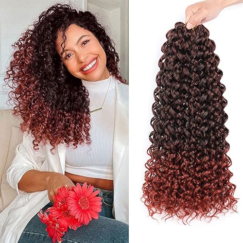 8 paquetes de extensiones de cabello rizado GoGo de 18 pulgadas para mujeres negras, ondulado con ganchillo, ondulado con ondas oceánicas,