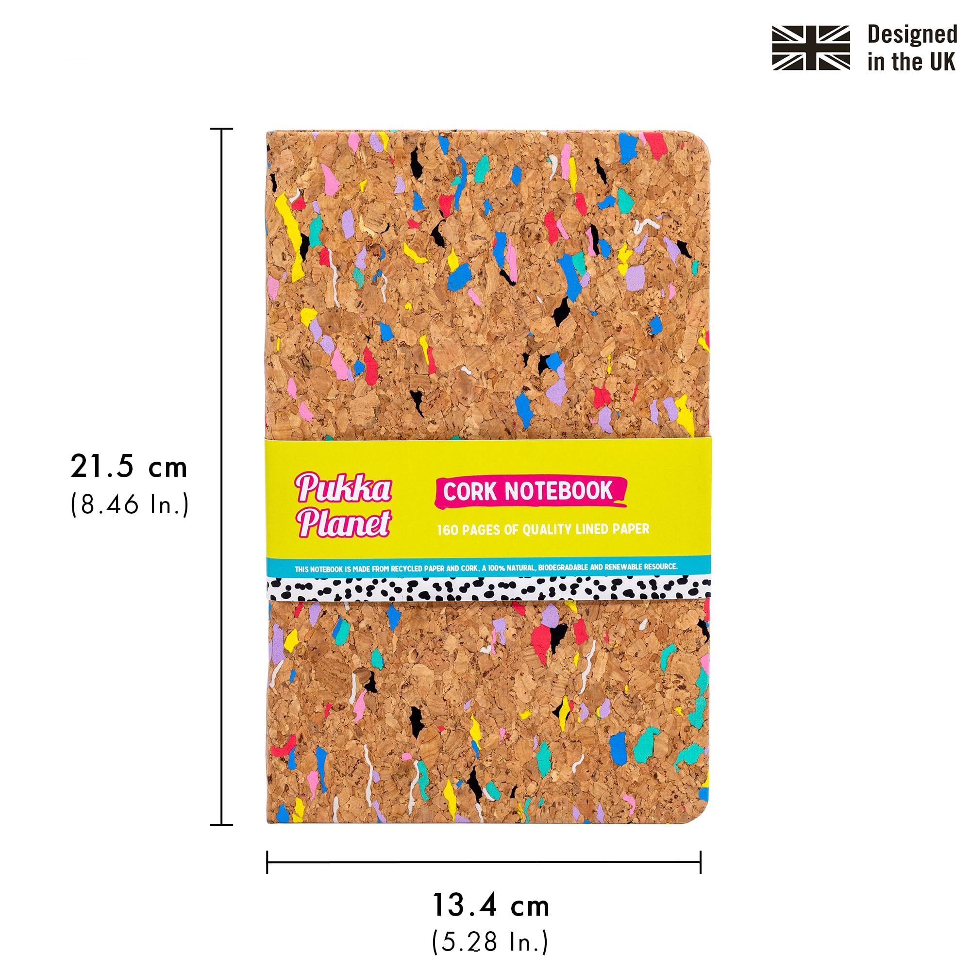 Pukka Pad, Pukka Planet A5 Cork Softcover Lined Notebook, Casebound Journal with 160 Pages, 80 Sheets of FSC Recycled - Image 2