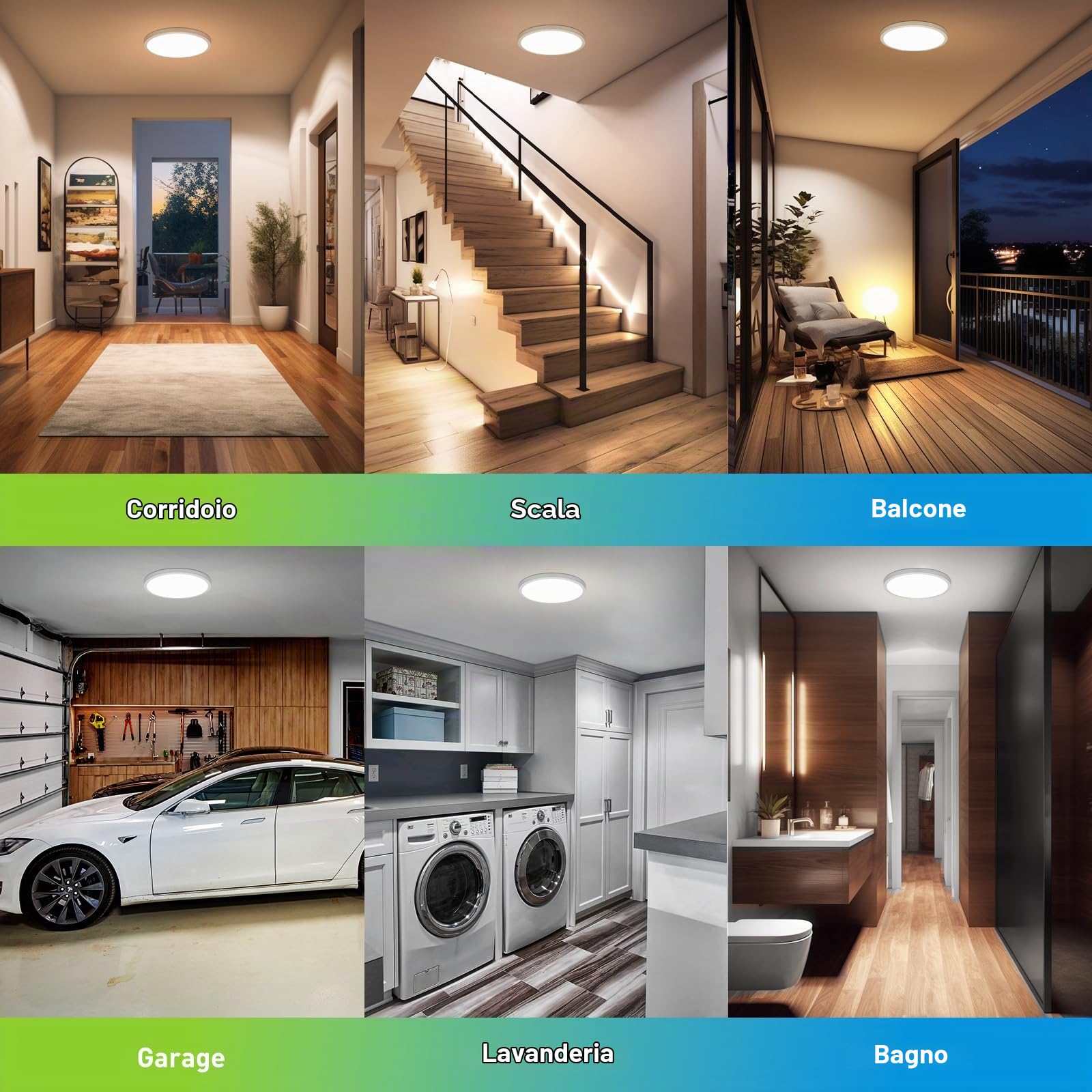 Yafido 24W 3 Tonalità Luce Plafoniera LED Soffitto Crepuscolare con Sensore di Movimento, IP44 Radar Lampada con Sensore di Movimento Interno, Motion Sensor Ceiling Light per Corridoio Scale, 2Pezzi