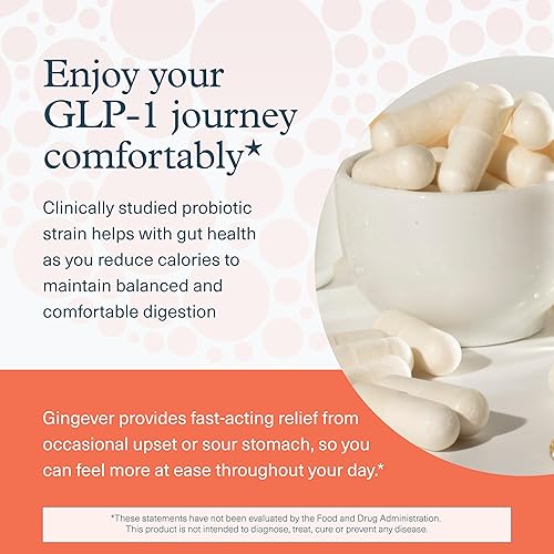 Miniatura 4 de Youtheory 2X Action Probiotic - GLP-1 Apoyo para la salud intestinal y digestiva* - Probiótico clínicamente estudiado - Fibra prebiótica y extracto